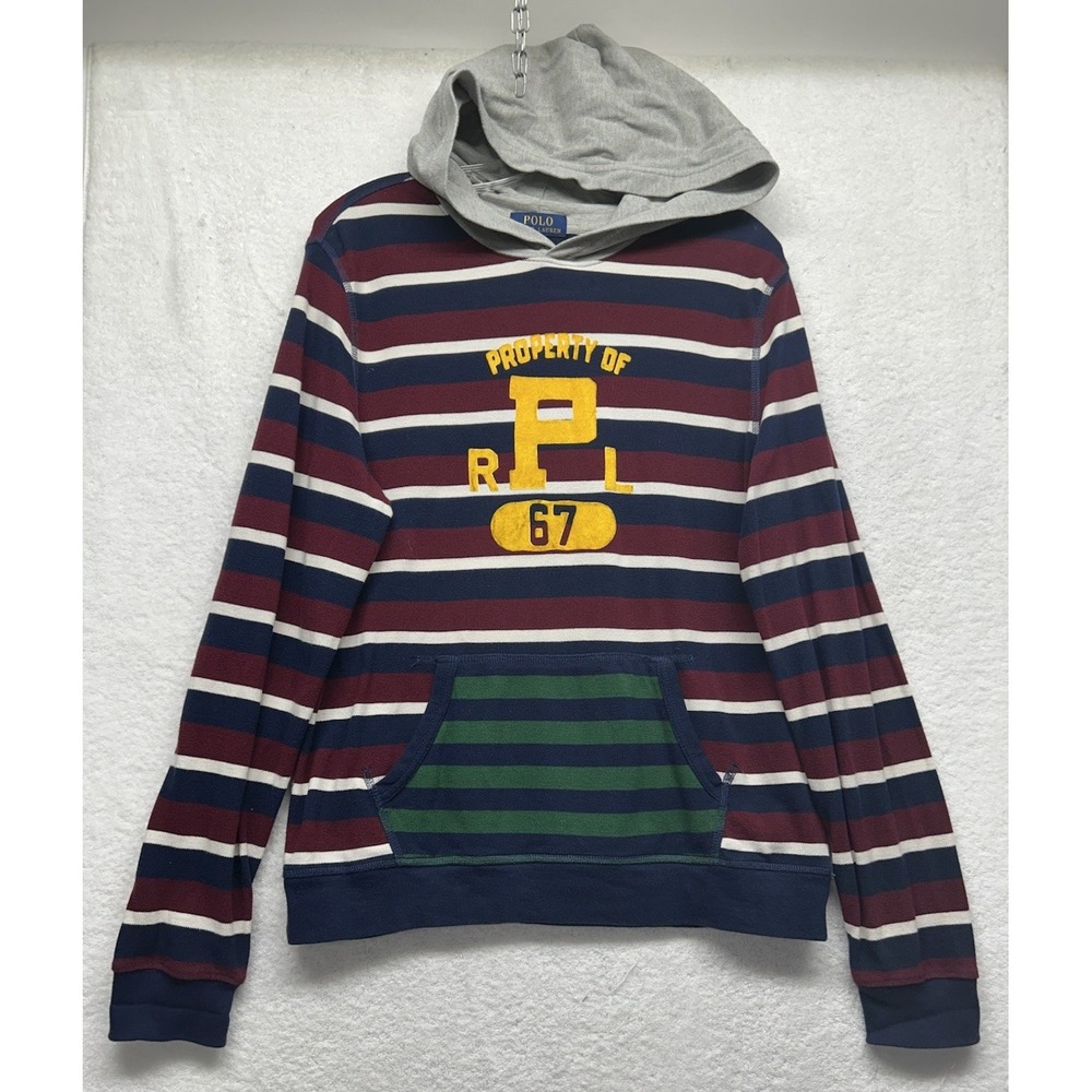 Polo Ralph Lauren Boys Size XL Red Long Sleeve Printed Hoodie Sweatshirt (J6)